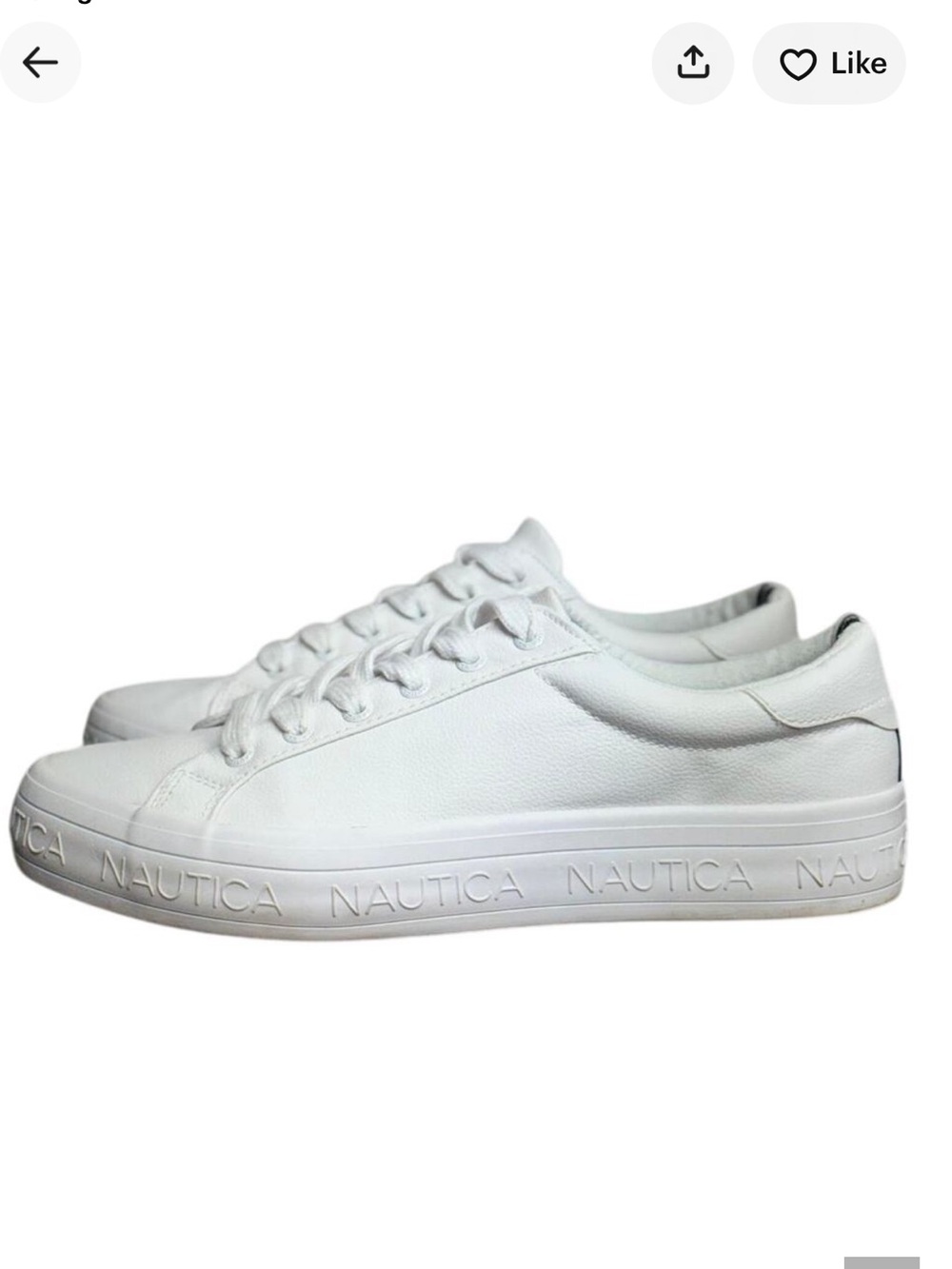 Nautica White Low-Top Lace-Up Sneakers